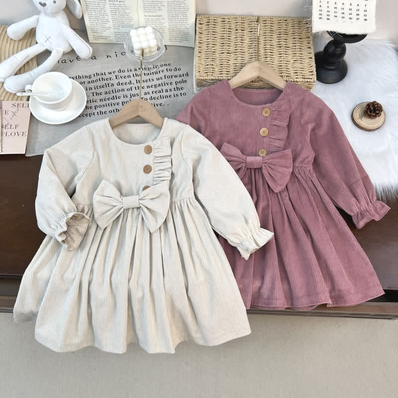 Toddler Corduroy Bow Dress - image 1