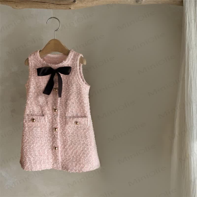 Baby Bow Sleeveless Dress - Pink - 2-3T - image 3