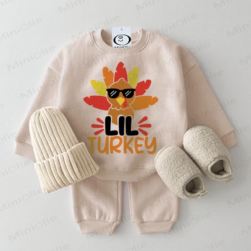 LIL TURKEY Baby 2-piece Beige Set - Beige - 2-3T - image 1