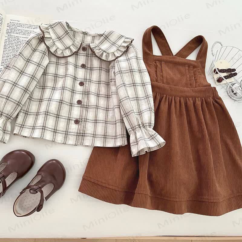 Toddler Corduroy Dress and Plaid Shirt - image 3