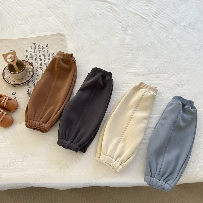 Baby Solid Color Fleece Jogger Pants - image 3