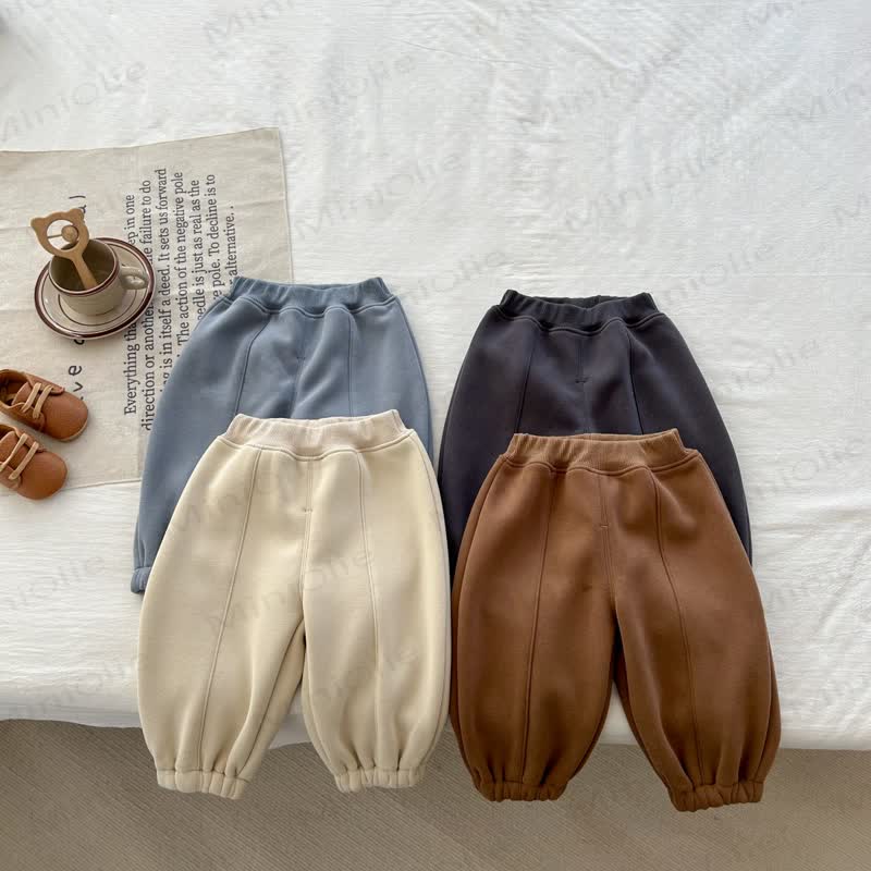 Baby Solid Color Fleece Jogger Pants - image 1
