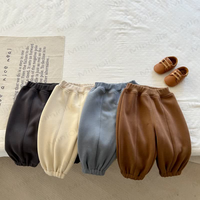 Baby Solid Color Fleece Jogger Pants - image 2