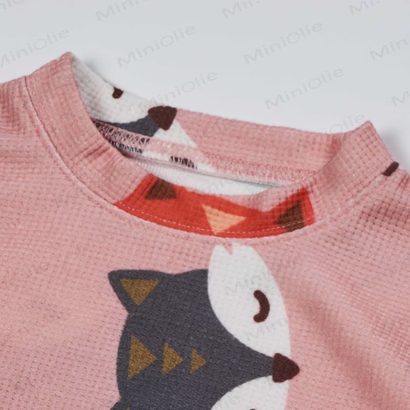 Baby Waffle Colored Cartoon Fox 2-piece Set - image 2