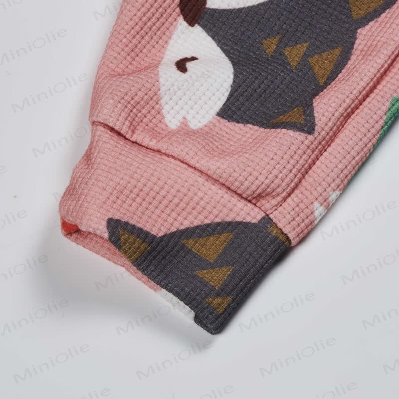 Baby Waffle Colored Cartoon Fox 2-piece Set - image 3