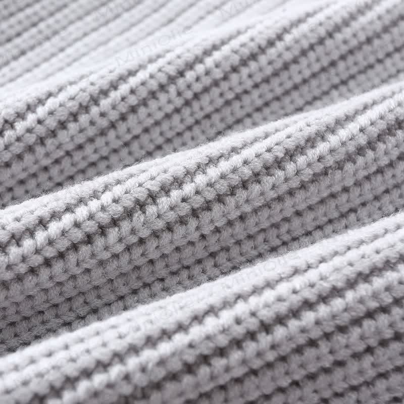 Kid Solid Color Crew Neck Knitted Sweater - image 16