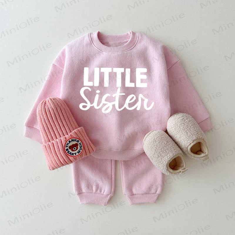 BIG/LITTLE SISTER Baby Pink 2-piece Set - Lil Sis - 2-3T - image 2