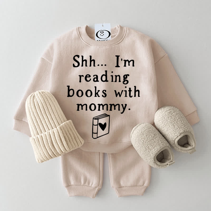 SHH... I'M READING BOOKS WITH MOMMY. Baby 2-piece Beige Set - Beige - 2-3T - image 1
