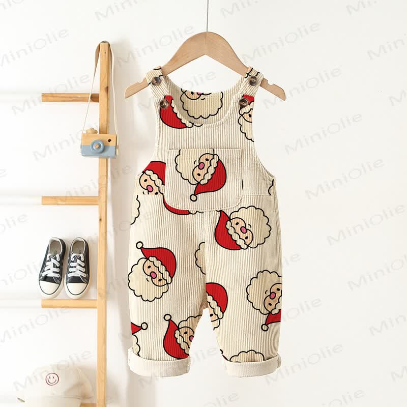 Baby Toddler Santa Corduroy Apricot Overalls