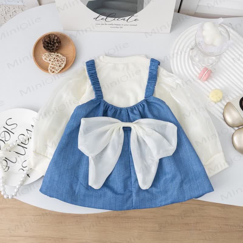 Baby Toddler Bow Dress and Mesh Top - image 2