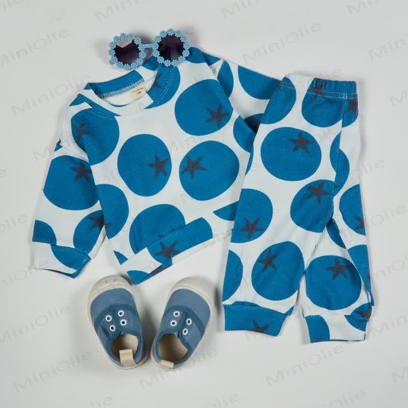 Baby Toddler Blueberry Beige Waffle 2-piece Set - image 3