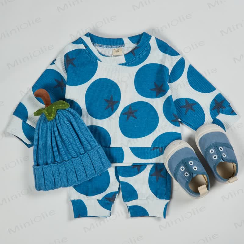 Baby Toddler Blueberry Beige Waffle 2-piece Set - image 2