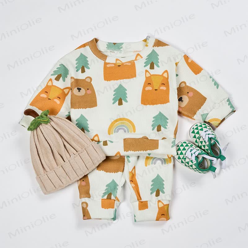 Baby Bear Tree Rainbow Waffle 2-piece Set - image 2