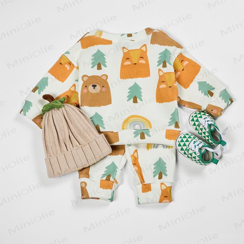 Baby Bear Tree Rainbow Waffle 2-piece Set - image 3