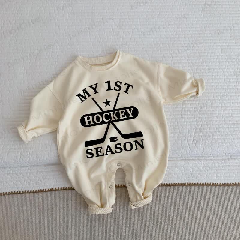 MY 1ST HOCKEY SEASON Baby Beige Romper - Beige - 2-3T - image 1