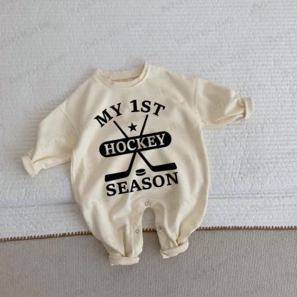 MY 1ST HOCKEY SEASON Baby Beige Romper - Beige - 2-3T - image 1
