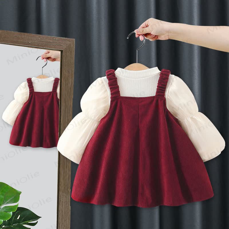 Baby Corduroy Dress with Flower Bag - image 3