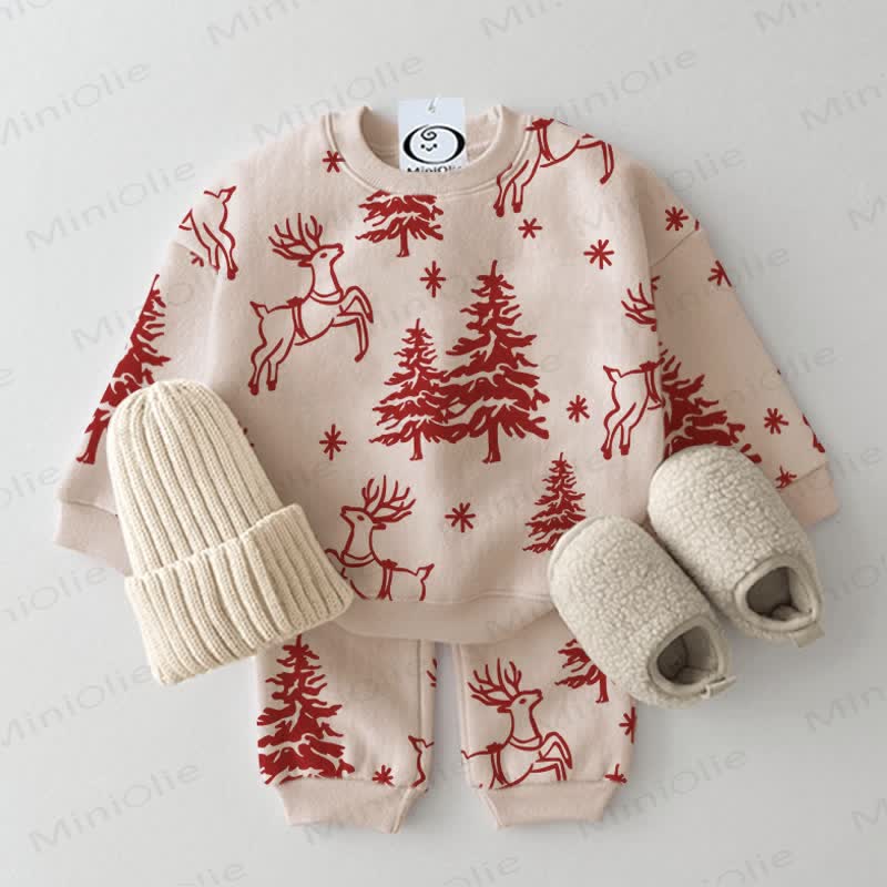 Baby Red Tree Beige 2-piece Set - Beige - 2-3T - image 1