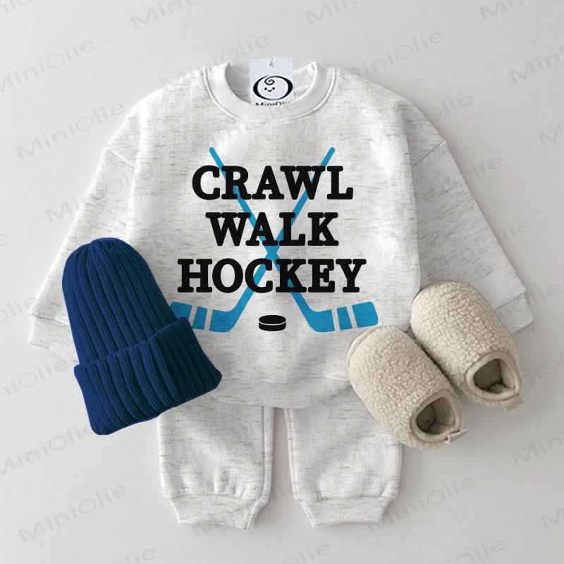 CRAWL WALK HOCKEY Baby 2-piece Light Grey Set - Light Grey - 2-3T - image 1