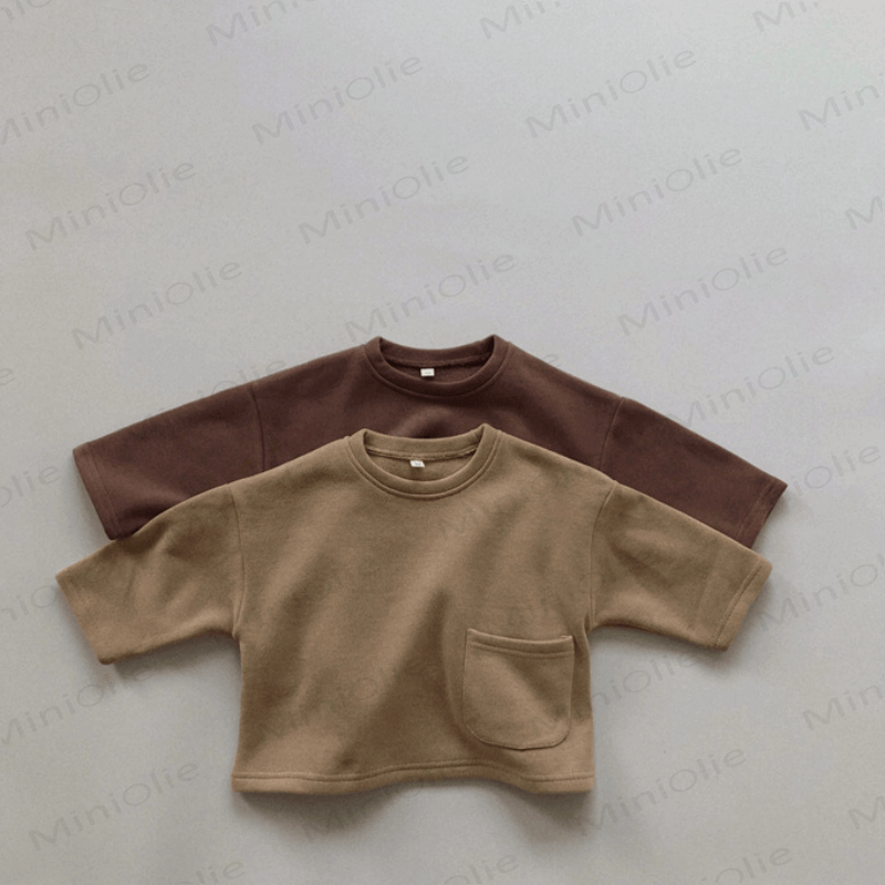Toddler Solid Color Inner Fleece T-Shirt - image 1