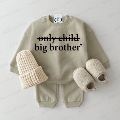 BIG SISTER/BIG BROTHER Baby Slogan 2-piece Set - Grey Green - 2-3T - image 2