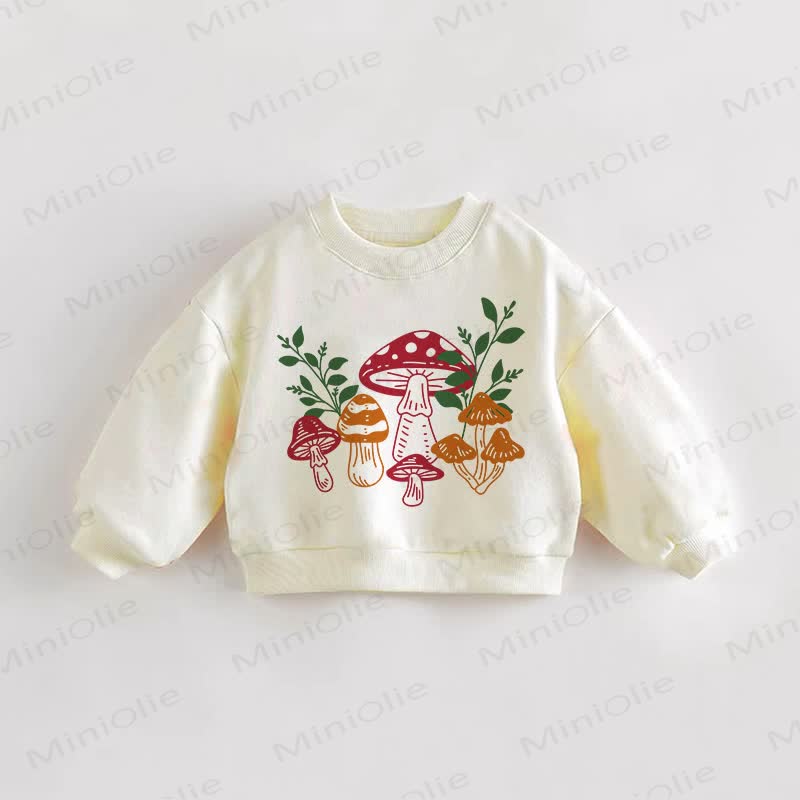 Baby Toddler Colorful Mushroom Sweatshirt - Cream - 3-5T - image 1