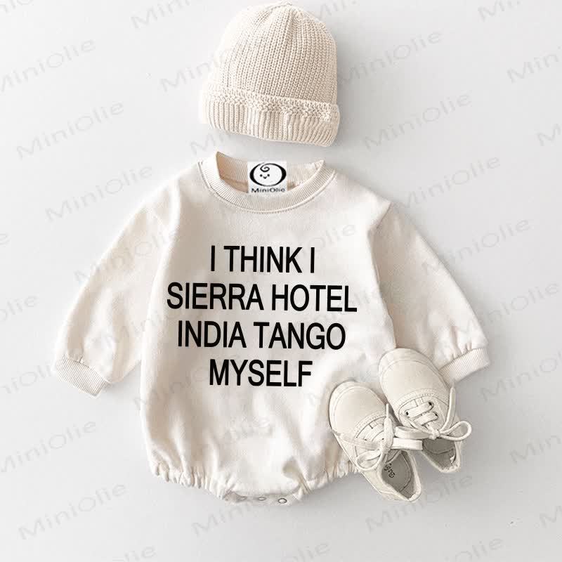 I THINK I SIERRA HOTEL INDIA TANGO MYSELF Baby White Bodysuit - White - 18-24M - image 1