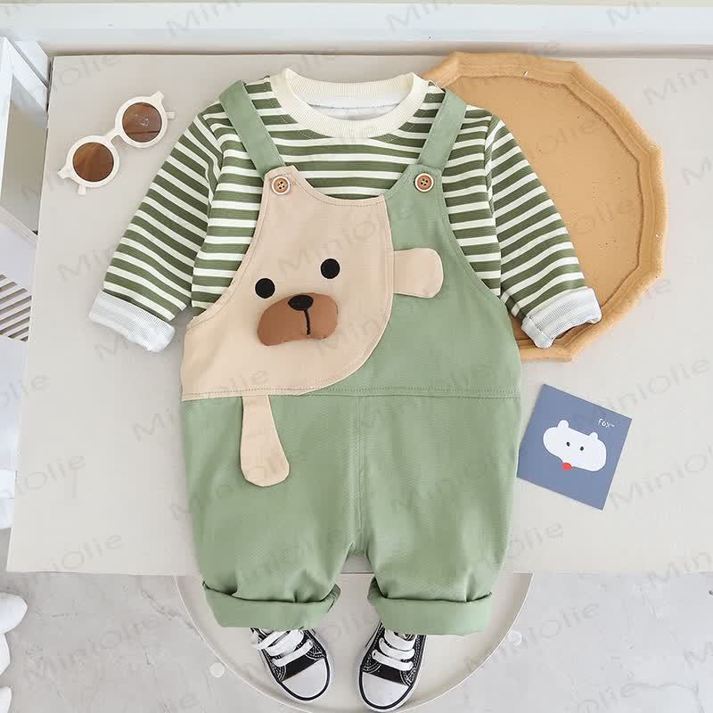 Baby Toddler Boys Bear Overalls - Green - 5-7T - image 2