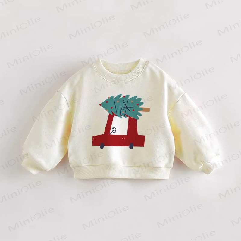 Baby Toddler Tree Car Sweatshirt - Cream - 3-5T - image 1
