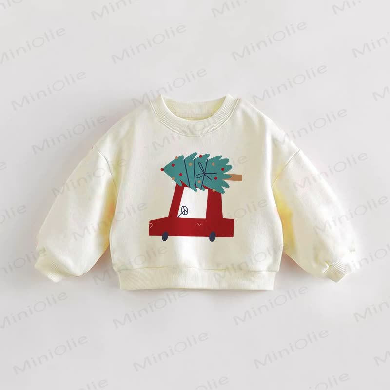 Baby Toddler Tree Car Sweatshirt - Cream - 3-5T - image 1