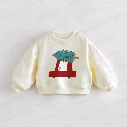 Baby Toddler Tree Car Sweatshirt - Cream - 3-5T - image 1