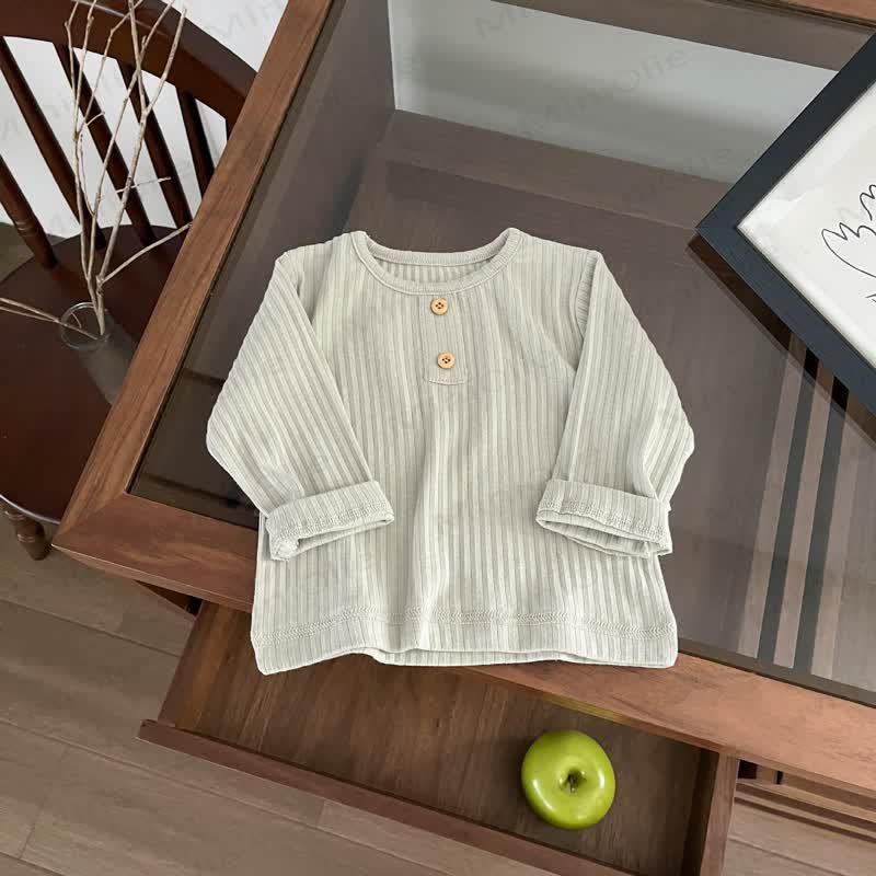 Baby Toddler Ribbed Solid Color T-Shirt - Grey - 3-5T - image 4