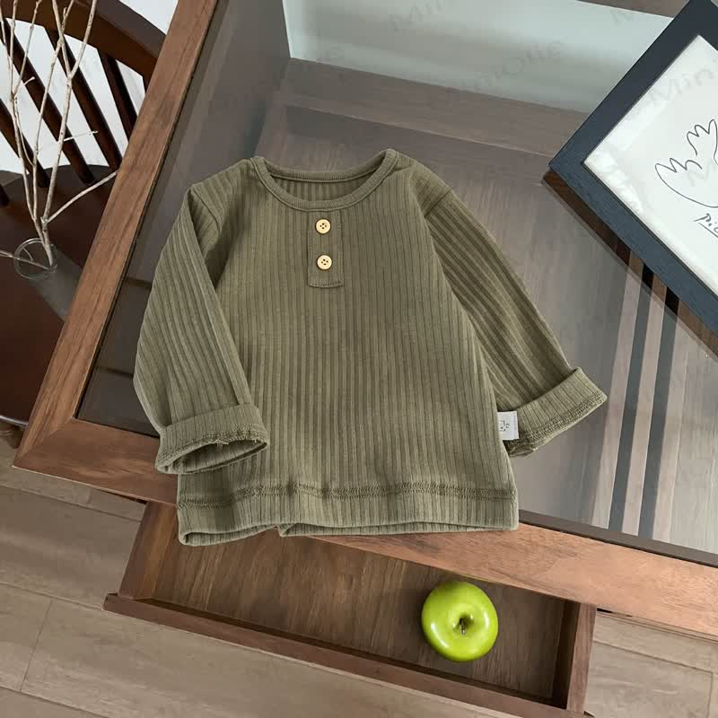 Baby Toddler Ribbed Solid Color T-Shirt - Green - 3-5T - image 5