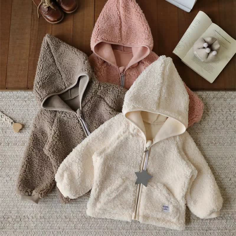 Toddler Kid Sherpa Hooded Jacket - image 2