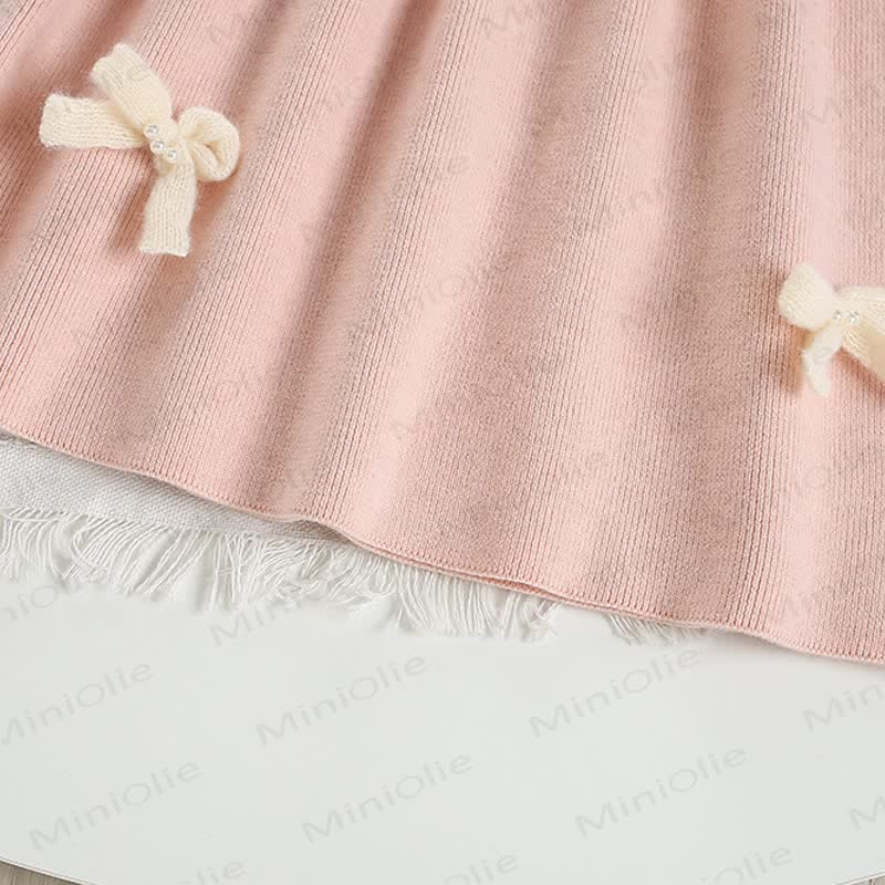 Toddler Girl Bow Baby Collar Dress - image 7