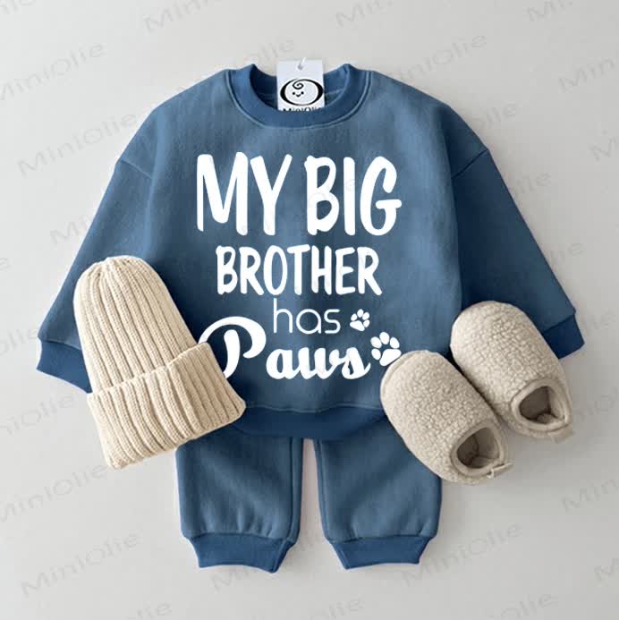 MY BIG BROTHER HAS PAWS Baby 2-piece Blue Set - Blue - 2-3T - image 1