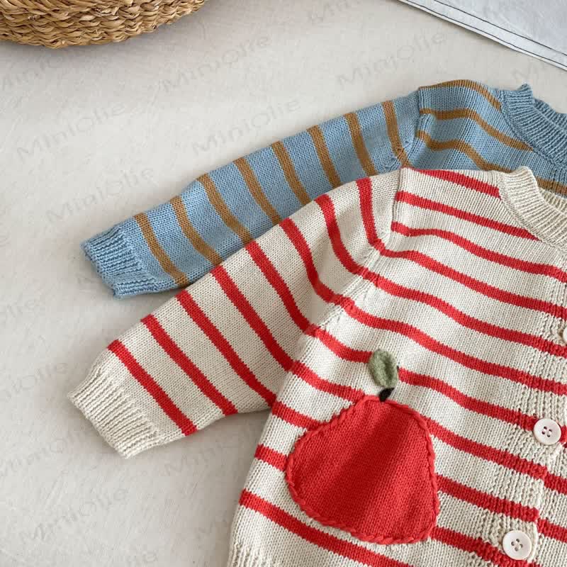 Baby Toddler Apple Striped Cardigan - image 14