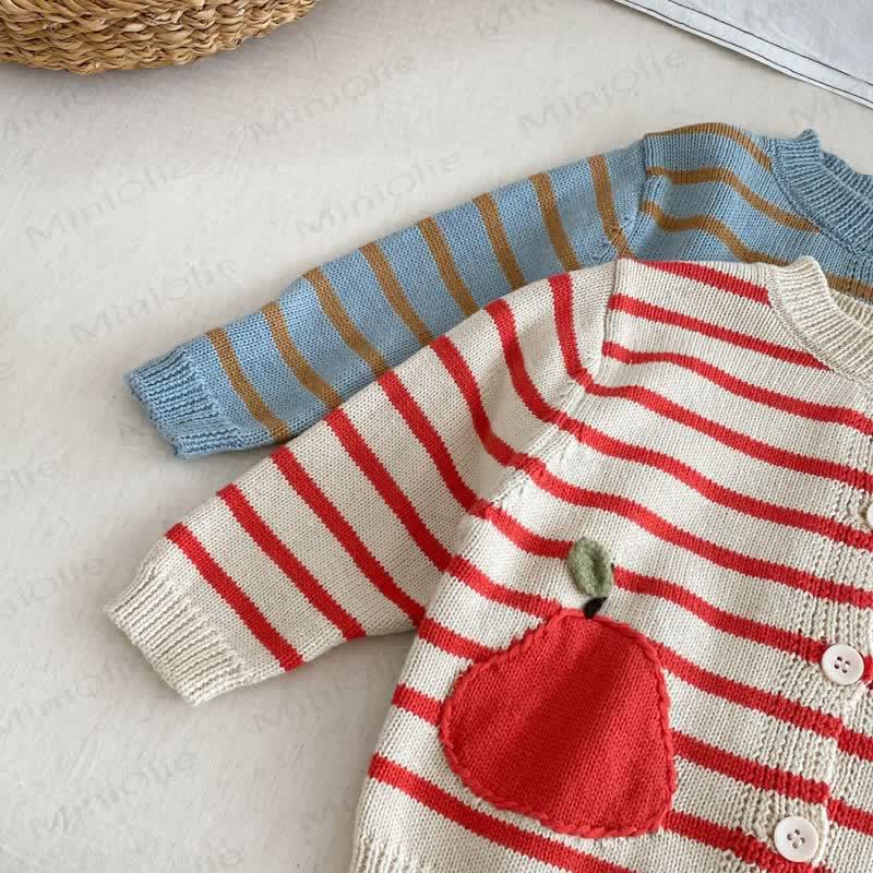 Baby Toddler Apple Striped Cardigan - image 14