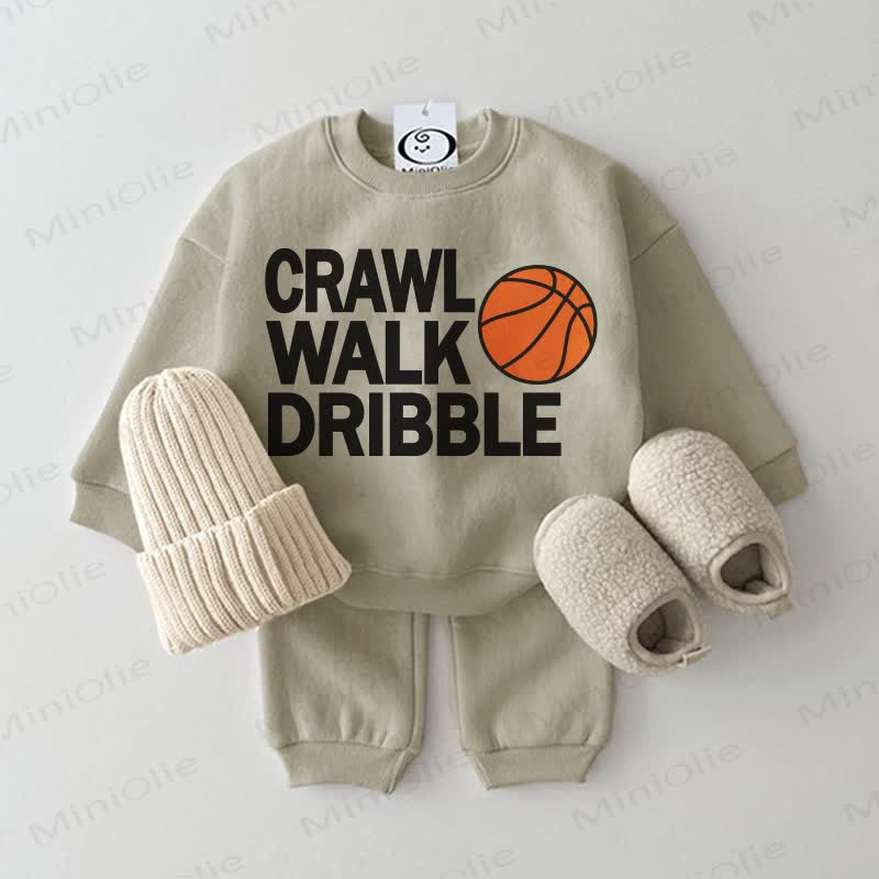 CRAWL WALK DRIBBLE Baby Basketball Grey Green 2-piece Set - Grey Green - 2-3T - image 1