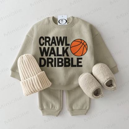 CRAWL WALK DRIBBLE Baby Basketball Grey Green 2-piece Set - Grey Green - 2-3T - image 1