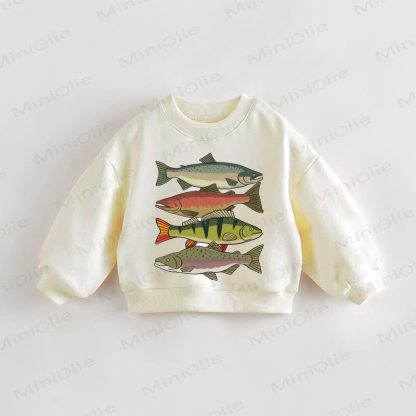 Baby Toddler Fish Sweatshirt - Cream - 3-5T - image 1