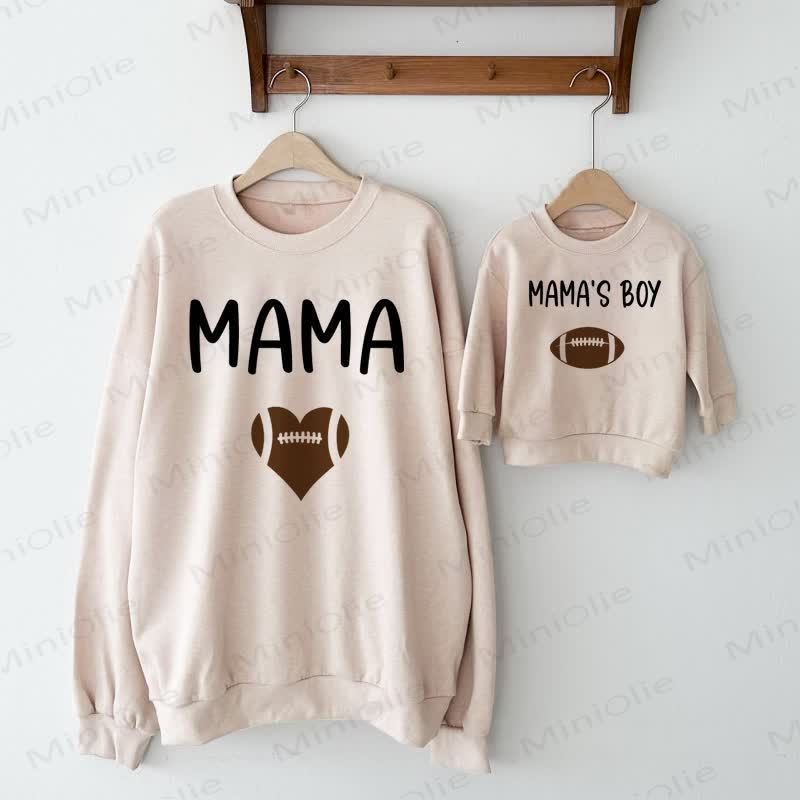 MAMA/MAMA'S BOY Beige Family Football Sweatshirt - Beige - Adult Sweatshirt: XL - image 1
