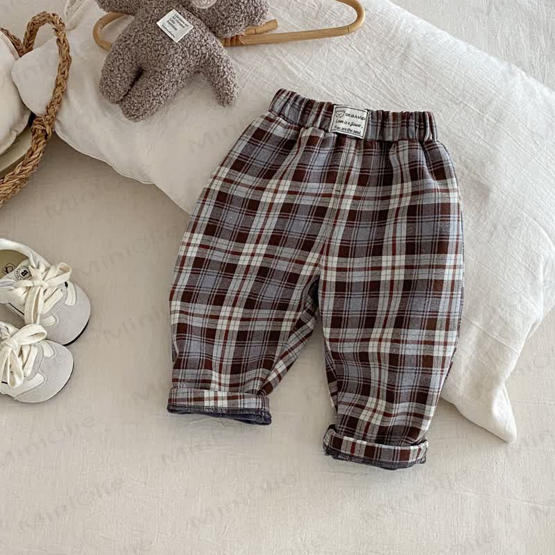 Baby Toddler Plaid Fleece Jogger Pants - image 2