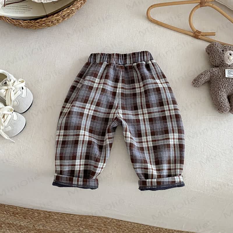 Baby Toddler Plaid Fleece Jogger Pants - image 3