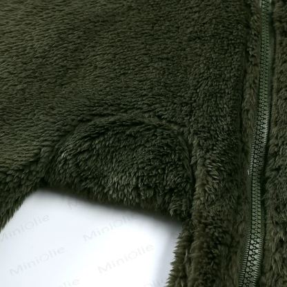 Baby Fleece Solid Color Hooded Romper - image 12