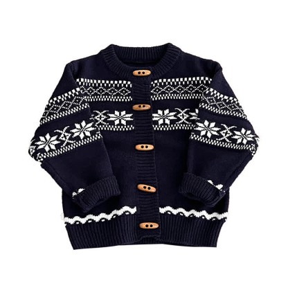 Baby Boy Vintage Jacquard Knit Cardigan - image 2