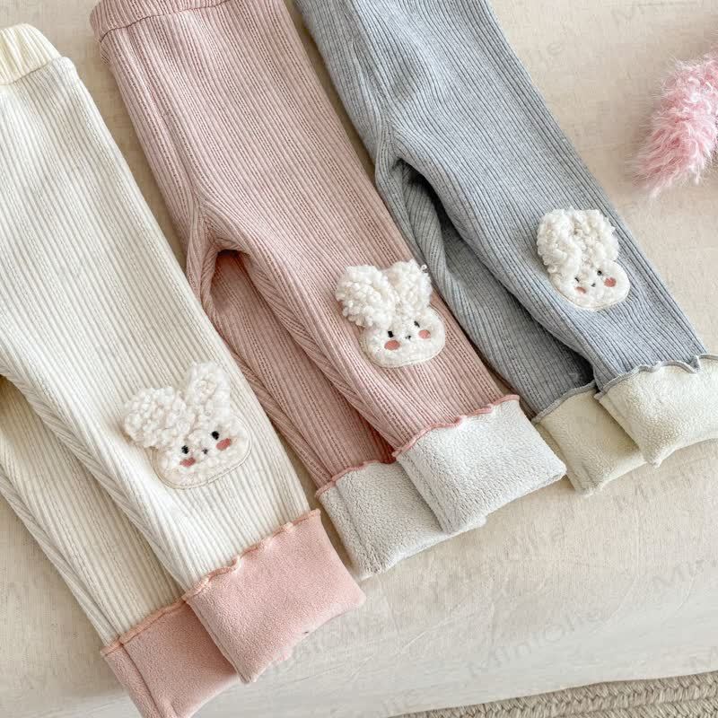 Baby Toddler Girl Rabbit Solid Color Quilted Leggings - image 8