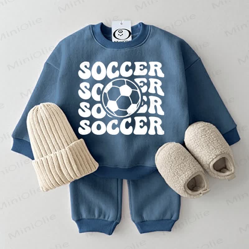 SOCCER Baby Sweatsuit 2-piece Set - Blue - 2-3T - image 1