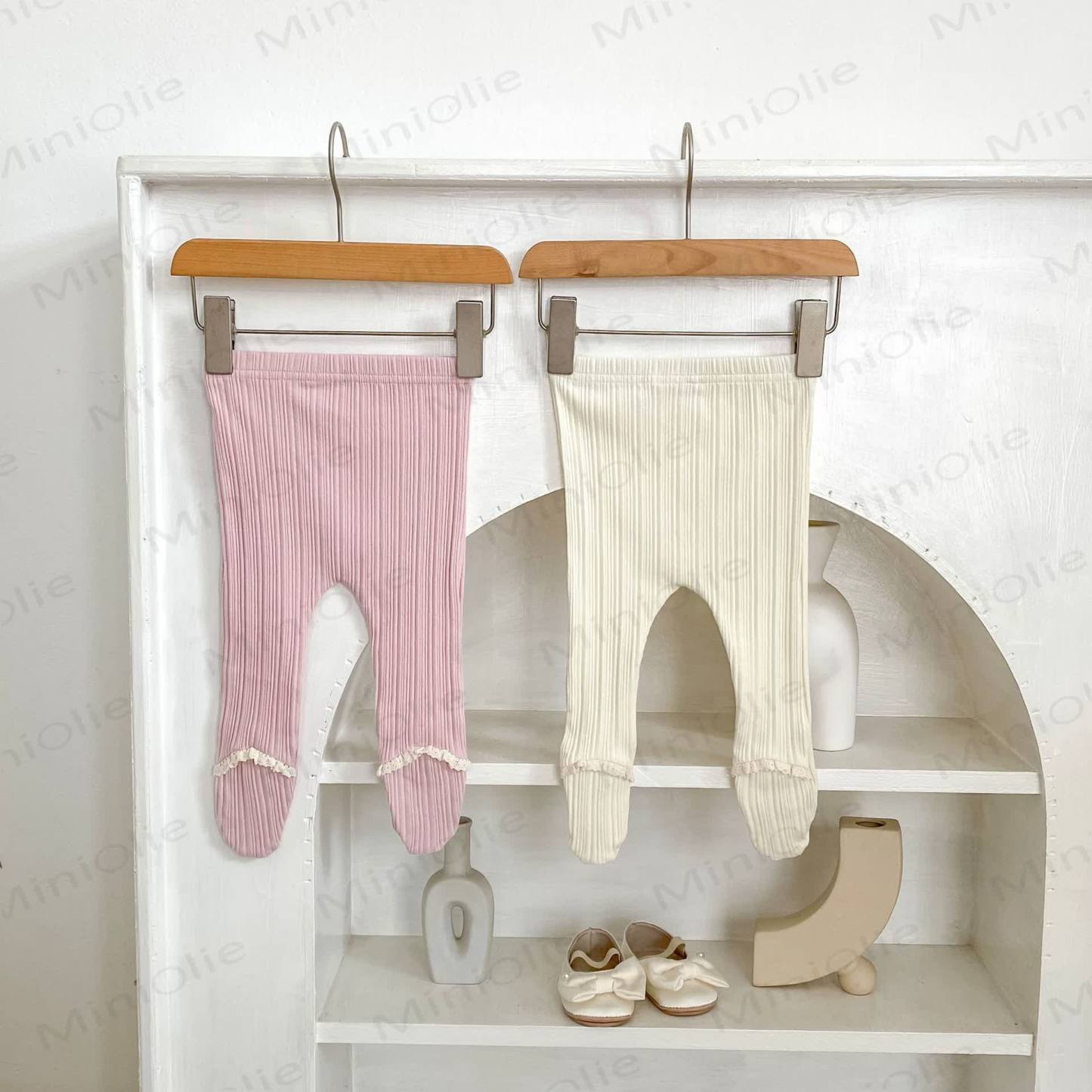 Baby Toddler Girl Solid Color Lace Leggings - image 2