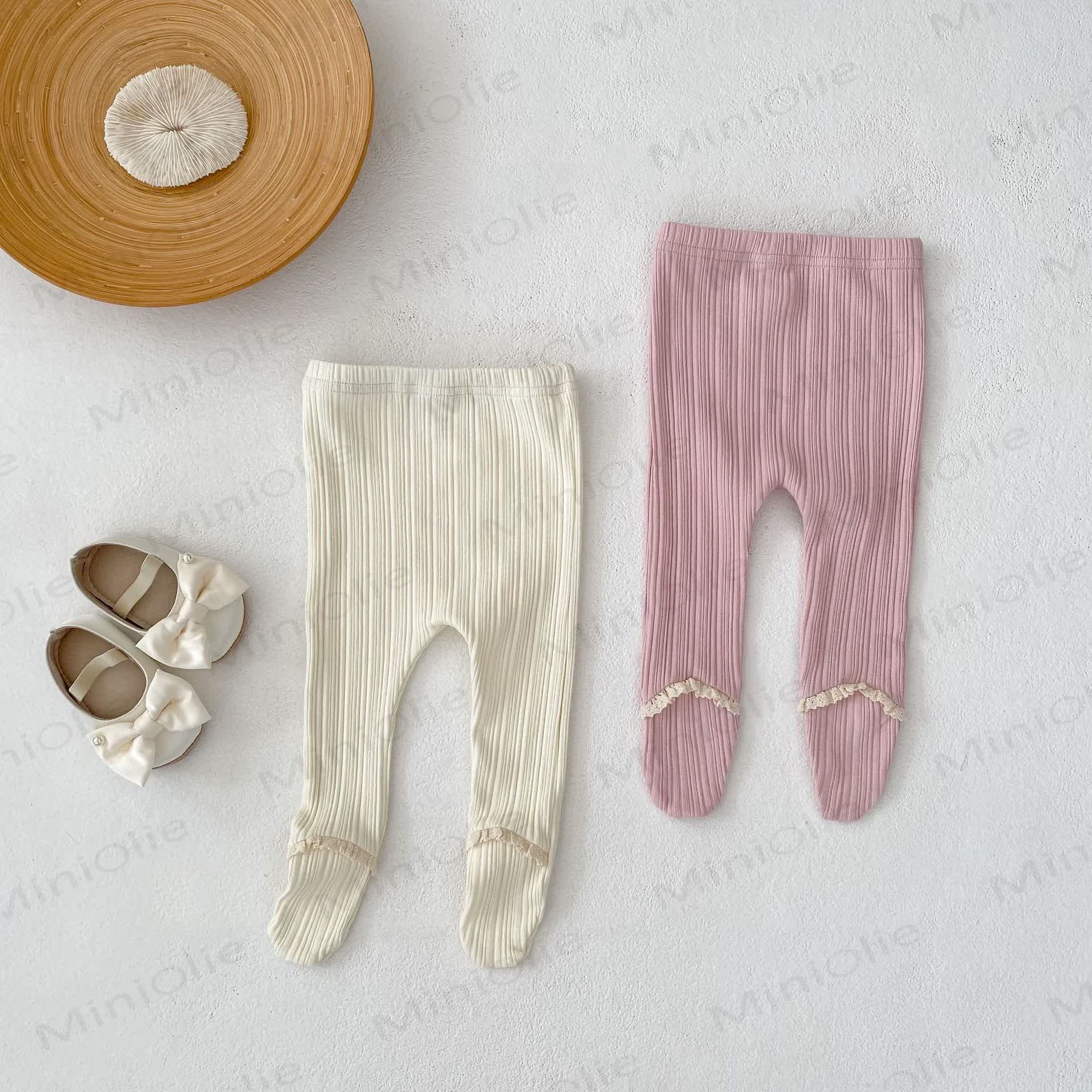 Baby Toddler Girl Solid Color Lace Leggings - image 3